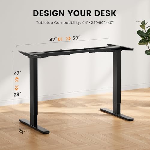 ErGear Dual Motor Standing Desk Frame  Electric Adjustable Legs Compatible Desktop Size 44  90   264 lbs Weight Capacity  4 Memory Height Settings Stand up Desks Base  Black Frame Only