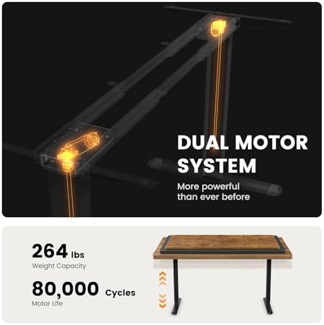 ErGear Dual Motor Standing Desk Frame  Electric Adjustable Legs Compatible Desktop Size 44  90   264 lbs Weight Capacity  4 Memory Height Settings Stand up Desks Base  Black Frame Only