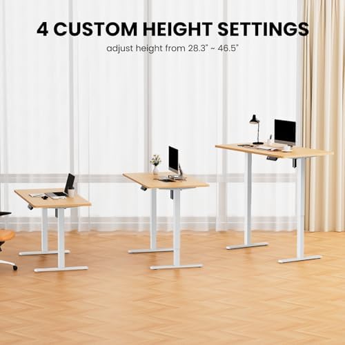 ErGear Electric Stand up Desk Frame 4 Memory Height Settings Height Adjustable Table Legs  Sit Stand Desk Frame Up to 47 2   Ergonomic Standing Desk Base Workstation  White Frame Only