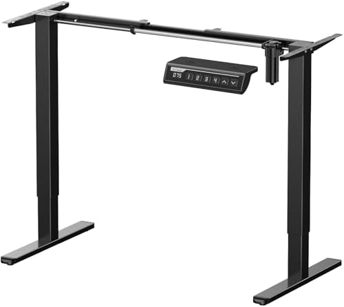 ErGear Electric Stand up Desk Frame 4 Memory Height Settings Height Adjustable Table Legs  Sit Stand Desk Frame Up to 47 2   Ergonomic Standing Desk Base Workstation  Black Frame Only