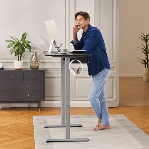 ErGear Electric Stand up Desk Frame 4 Memory Height Settings Height Adjustable Table Legs  Sit Stand Desk Frame Up to 47 2   Ergonomic Standing Desk Base Workstation  Black Frame Only