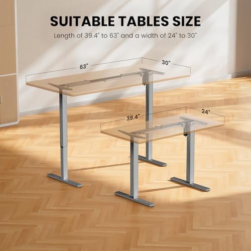ErGear Electric Stand up Desk Frame 4 Memory Height Settings Height Adjustable Table Legs  Sit Stand Desk Frame Up to 47 2   Ergonomic Standing Desk Base Workstation  Black Frame Only