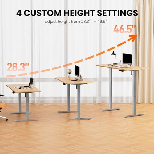 ErGear Electric Stand up Desk Frame 4 Memory Height Settings Height Adjustable Table Legs  Sit Stand Desk Frame Up to 47 2   Ergonomic Standing Desk Base Workstation  Black Frame Only