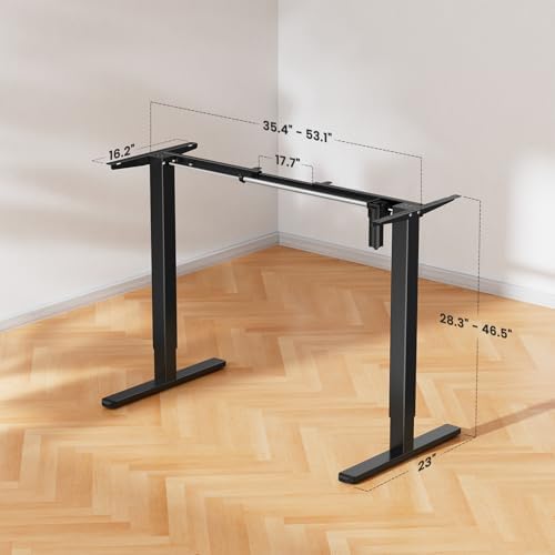ErGear Electric Stand up Desk Frame 4 Memory Height Settings Height Adjustable Table Legs  Sit Stand Desk Frame Up to 47 2   Ergonomic Standing Desk Base Workstation  Black Frame Only