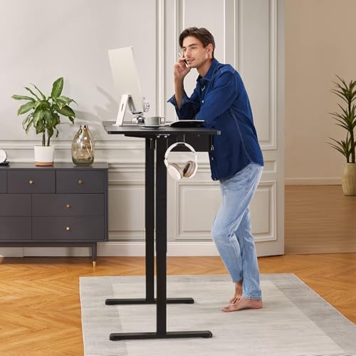 ErGear Electric Stand up Desk Frame 4 Memory Height Settings Height Adjustable Table Legs  Sit Stand Desk Frame Up to 47 2   Ergonomic Standing Desk Base Workstation  Black Frame Only