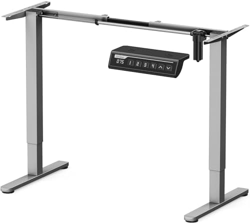 ErGear Electric Stand up Desk Frame 4 Memory Height Settings Height Adjustable Table Legs  Sit Stand Desk Frame Up to 47 2   Ergonomic Standing Desk Base Workstation  Black Frame Only