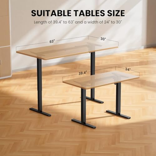 ErGear Electric Standing Desk Legs  4 Memory Height Settings Height Adjustable Desk Frame  Sit Stand Table Legs Up to 47 2  Ergonomic Stand up Converter Base Workstation  Black Frame Only