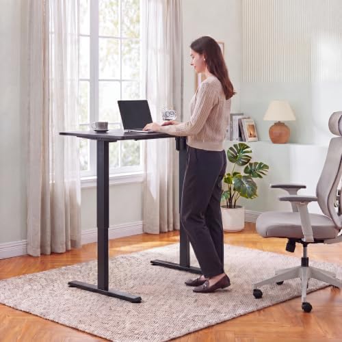 ErGear Electric Standing Desk Legs  4 Memory Height Settings Height Adjustable Desk Frame  Sit Stand Table Legs Up to 47 2  Ergonomic Stand up Converter Base Workstation  Black Frame Only