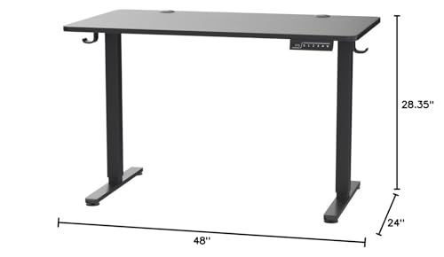 ErGear - Escritorio eléctrico de pie con altura ajustable, 48 x 24 pulgadas, para sentarse y pararse, computadora con memoria, para oficina en casa (negro)