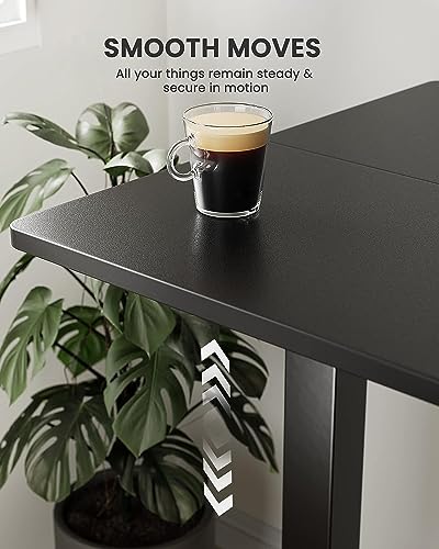 ErGear - Escritorio eléctrico de pie con altura ajustable, 55 x 28 pulgadas, para sentarse y pararse, computadora con gran memoria, para oficina en casa, con escritorio de dos piezas (negro)