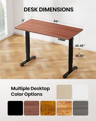 ErGear Height Adjustable Electric Standing Desk  47 2 x 23 6 Inches Sit Stand up Desk  Memory Computer Home Office Desk with Two Piece Desktop  Black