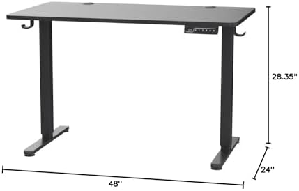 ErGear Height Adjustable Electric Standing Desk  47 2 x 23 6 Inches Sit Stand up Desk  Memory Computer Home Office Desk with Two Piece Desktop  Black