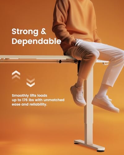 ErGear Height Adjustable Electric Standing Desk  47 2 x 23 6 Inches Sit Stand up Desk  Memory Computer Home Office Desk with Two Piece Desktop  Black