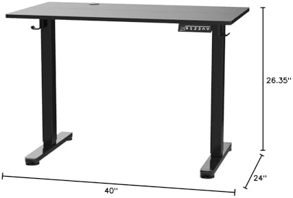 ErGear Height Adjustable Electric Standing Desk  47 2 x 23 6 Inches Sit Stand up Desk  Memory Computer Home Office Desk with Two Piece Desktop  Black