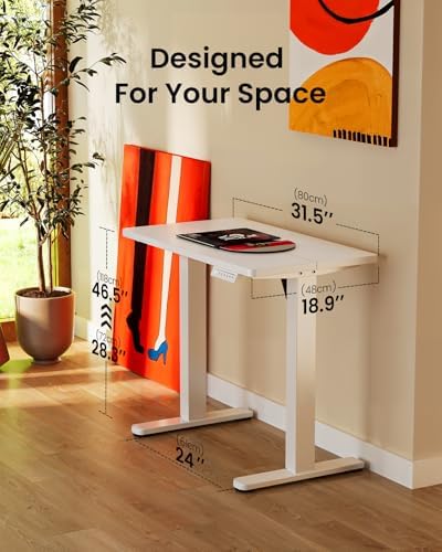 ErGear Height Adjustable Electric Standing Desk  47 2 x 23 6 Inches Sit Stand up Desk  Memory Computer Home Office Desk with Two Piece Desktop  Black