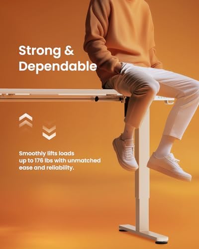 ErGear Height Adjustable Electric Standing Desk  47 2 x 23 6 Inches Sit Stand up Desk  Memory Computer Home Office Desk with Two Piece Desktop  Black