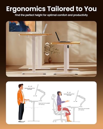 ErGear Height Adjustable Electric Standing Desk  47 2 x 23 6 Inches Sit Stand up Desk  Memory Computer Home Office Desk with Two Piece Desktop  Black