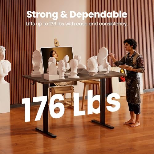 ErGear Height Adjustable Electric Standing Desk  47 2 x 23 6 Inches Sit Stand up Desk  Memory Computer Home Office Desk with Two Piece Desktop  Black