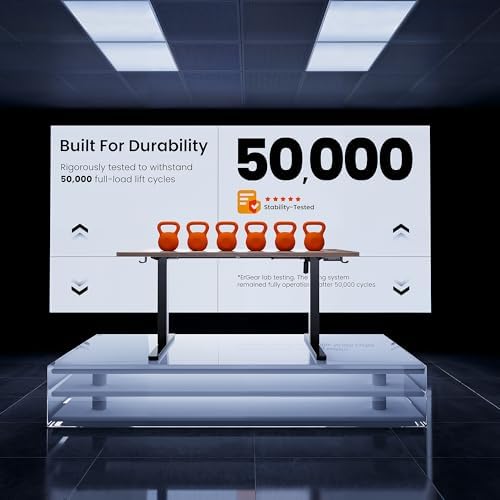 ErGear Height Adjustable Electric Standing Desk  47 2 x 23 6 Inches Sit Stand up Desk  Memory Computer Home Office Desk with Two Piece Desktop  Black