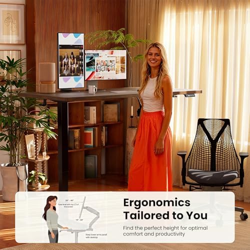 ErGear Height Adjustable Electric Standing Desk  47 2 x 23 6 Inches Sit Stand up Desk  Memory Computer Home Office Desk with Two Piece Desktop  Black