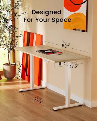 ErGear Height Adjustable Electric Standing Desk  47 2 x 23 6 Inches Sit Stand up Desk  Memory Computer Home Office Desk with Two Piece Desktop  Black