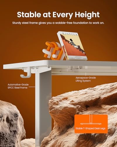 ErGear Height Adjustable Electric Standing Desk  47 2 x 23 6 Inches Sit Stand up Desk  Memory Computer Home Office Desk with Two Piece Desktop  Black