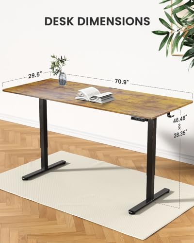 ErGear Height Adjustable Electric Standing Desk  47 2 x 23 6 Inches Sit Stand up Desk  Memory Computer Home Office Desk with Two Piece Desktop  Black