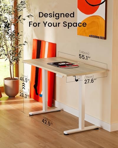 ErGear Height Adjustable Electric Standing Desk  47 2 x 23 6 Inches Sit Stand up Desk  Memory Computer Home Office Desk with Two Piece Desktop  Black