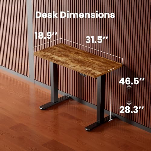ErGear Height Adjustable Electric Standing Desk  47 2 x 23 6 Inches Sit Stand up Desk  Memory Computer Home Office Desk with Two Piece Desktop  Black
