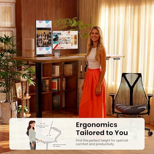 ErGear Height Adjustable Electric Standing Desk  47 2 x 23 6 Inches Sit Stand up Desk  Memory Computer Home Office Desk with Two Piece Desktop  Black