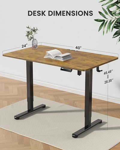 ErGear Height Adjustable Electric Standing Desk  47 2 x 23 6 Inches Sit Stand up Desk  Memory Computer Home Office Desk with Two Piece Desktop  Black
