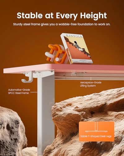 ErGear Height Adjustable Electric Standing Desk  47 2 x 23 6 Inches Sit Stand up Desk  Memory Computer Home Office Desk with Two Piece Desktop  Black