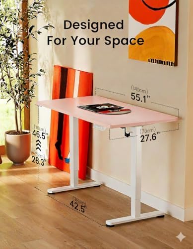 ErGear Height Adjustable Electric Standing Desk  47 2 x 23 6 Inches Sit Stand up Desk  Memory Computer Home Office Desk with Two Piece Desktop  Black