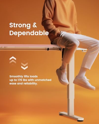 ErGear Height Adjustable Electric Standing Desk  47 2 x 23 6 Inches Sit Stand up Desk  Memory Computer Home Office Desk with Two Piece Desktop  Black