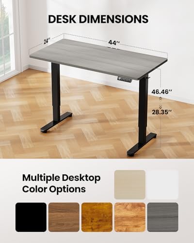ErGear Height Adjustable Electric Standing Desk  47 2 x 23 6 Inches Sit Stand up Desk  Memory Computer Home Office Desk with Two Piece Desktop  Black