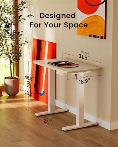 ErGear Height Adjustable Electric Standing Desk  47 2 x 23 6 Inches Sit Stand up Desk  Memory Computer Home Office Desk with Two Piece Desktop  Black