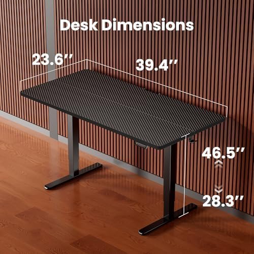 ErGear Height Adjustable Electric Standing Desk  47 2 x 23 6 Inches Sit Stand up Desk  Memory Computer Home Office Desk with Two Piece Desktop  Black