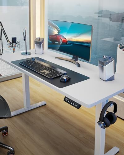 ErGear Height Adjustable Electric Standing Desk  47 2 x 23 6 Inches Sit Stand up Desk  Memory Computer Home Office Desk with Two Piece Desktop  Black