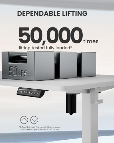 ErGear Height Adjustable Electric Standing Desk  47 2 x 23 6 Inches Sit Stand up Desk  Memory Computer Home Office Desk with Two Piece Desktop  Black