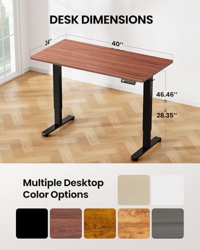 ErGear Height Adjustable Electric Standing Desk  47 2 x 23 6 Inches Sit Stand up Desk  Memory Computer Home Office Desk with Two Piece Desktop  Black