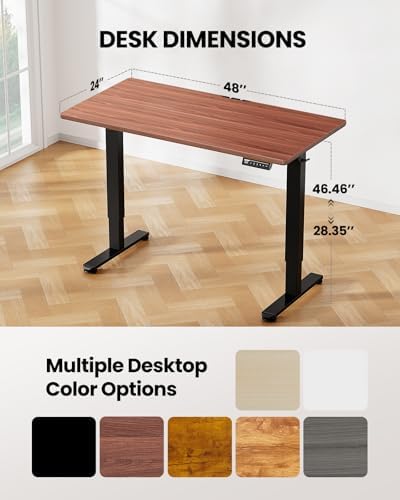 ErGear Height Adjustable Electric Standing Desk  47 2 x 23 6 Inches Sit Stand up Desk  Memory Computer Home Office Desk with Two Piece Desktop  Black