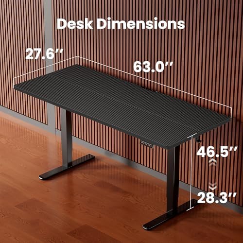 ErGear Height Adjustable Electric Standing Desk  47 2 x 23 6 Inches Sit Stand up Desk  Memory Computer Home Office Desk with Two Piece Desktop  Black