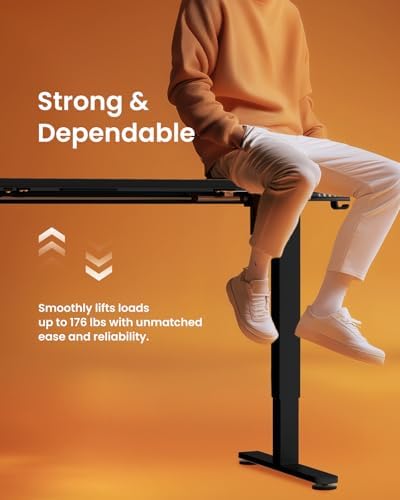 ErGear Height Adjustable Electric Standing Desk  47 2 x 23 6 Inches Sit Stand up Desk  Memory Computer Home Office Desk with Two Piece Desktop  Carbon Fiber Black