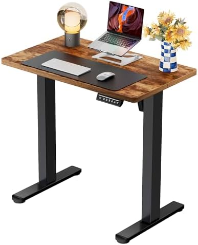 ErGear Height Adjustable Electric Standing Desk  47 2 x 23 6 Inches Sit Stand up Desk  Memory Computer Home Office Desk with Two Piece Desktop  Carbon Fiber Black