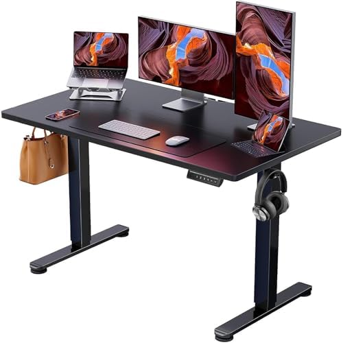 ErGear Height Adjustable Electric Standing Desk  47 2 x 23 6 Inches Sit Stand up Desk  Memory Computer Home Office Desk  Black 