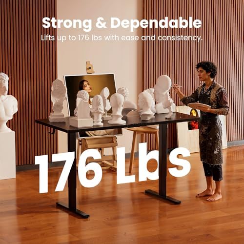 ErGear Height Adjustable Electric Standing Desk  47 2 x 23 6 Inches Sit Stand up Desk  Memory Computer Home Office Desk  Black 