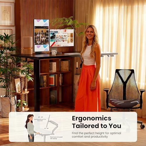 ErGear Height Adjustable Electric Standing Desk  47 2 x 23 6 Inches Sit Stand up Desk  Memory Computer Home Office Desk  Black 
