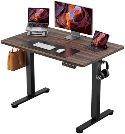 ErGear Height Adjustable Electric Standing Desk  47 2 x 23 6 Inches Sit Stand up Desk  Memory Computer Home Office Desk  Black 
