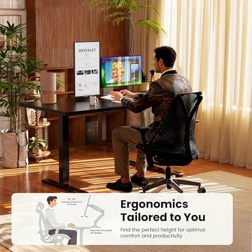 ErGear Height Adjustable Electric Standing Desk  47 2 x 23 6 Inches Sit Stand up Desk  Memory Computer Home Office Desk  Black 