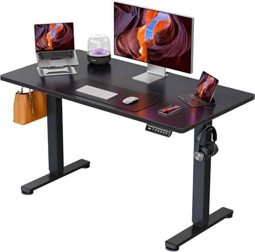 ErGear Height Adjustable Electric Standing Desk  47 2 x 23 6 Inches Sit Stand up Desk  Memory Computer Home Office Desk  Black 